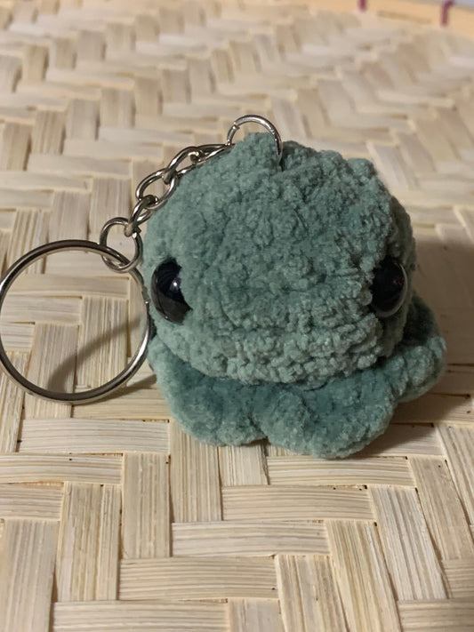 Handmade Crochet Teal Octopus Keychain - Tiny 1x1.5 inch Plush - Unique Handcrafted Gift for Her